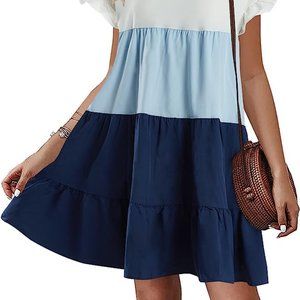 Imysty (Amazon) Color Block Mini Dress, size small